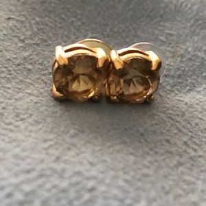 Swarovski gold tone and smoky topaz earrings